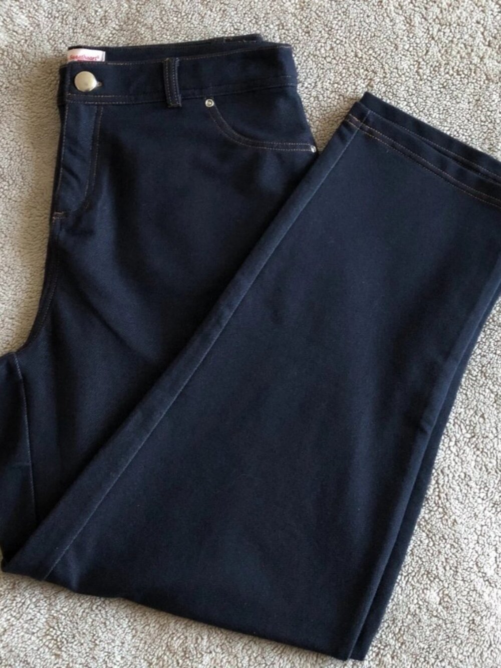 American Sweetheart Women's Comfortable Pants Size L/P Soft Stretch Dark Blue - Picture 16 of 16